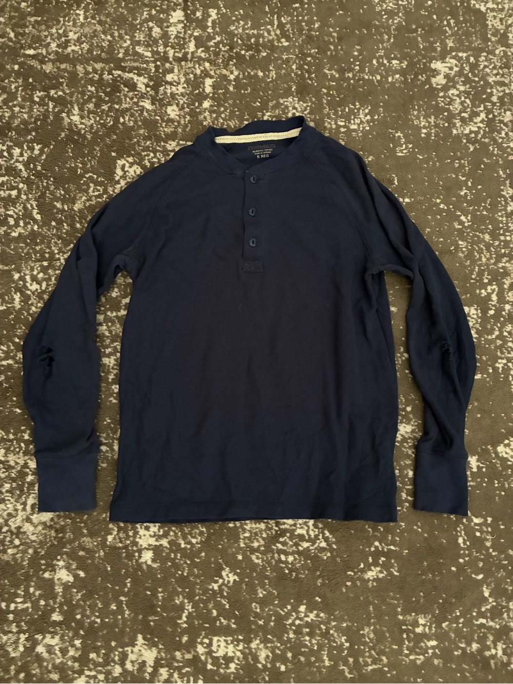 L.L. Bean Women's Navy Long-Sleeve Henley Tee